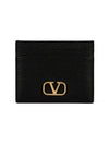 V Logo Signature Card Wallet Black - VALENTINO - BALAAN 2