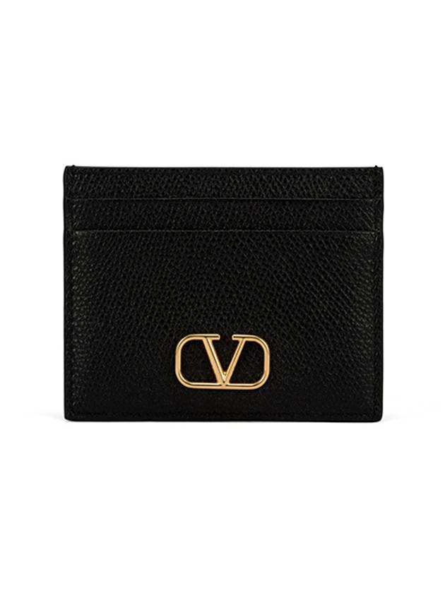 V Logo Signature Card Wallet Black - VALENTINO - BALAAN 2