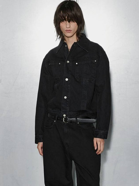 Pocket Cotton Denim Jacket Black - MUILL - BALAAN 1