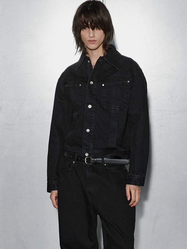 Pocket Cotton Denim Jacket Black - MUILL - BALAAN 2