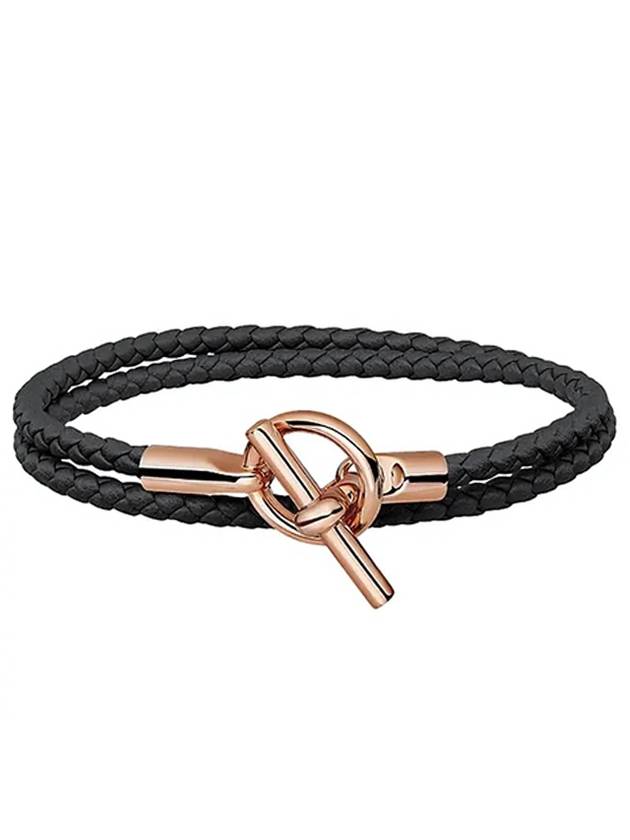 Glennan Double Tour Bracelet Noir Rose Gold - HERMES - BALAAN 1