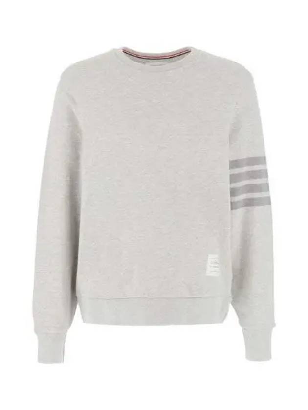 Classic Loopback Terry Tonal 4-Bar Relaxed Fit Crewneck Sweatshirt Pale Grey - THOM BROWNE - BALAAN 2