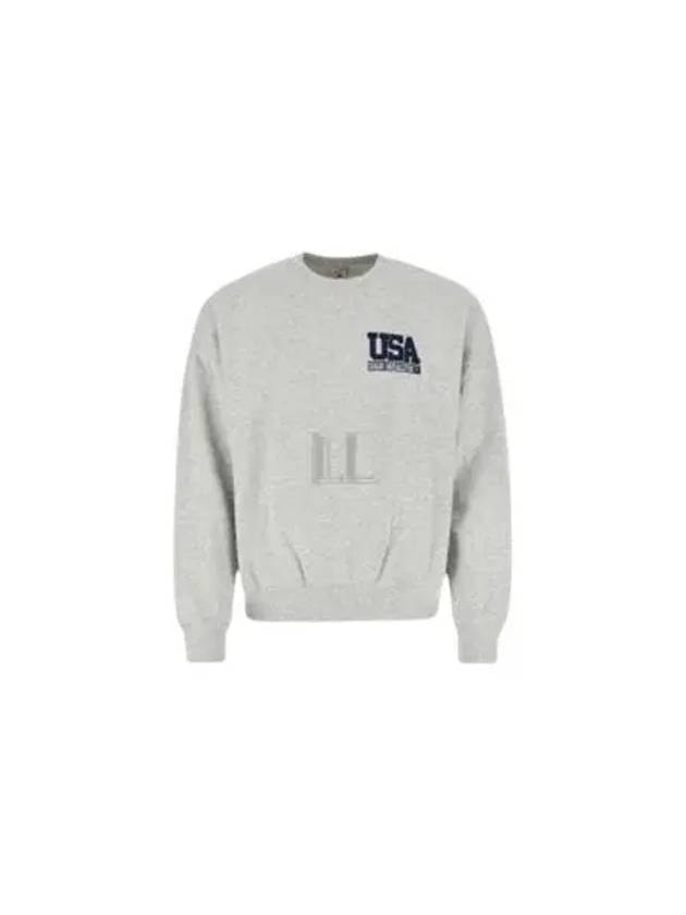 Logo Detail Crew Neck Cotton Sweatshirt Grey - SPORTY & RICH - BALAAN 2