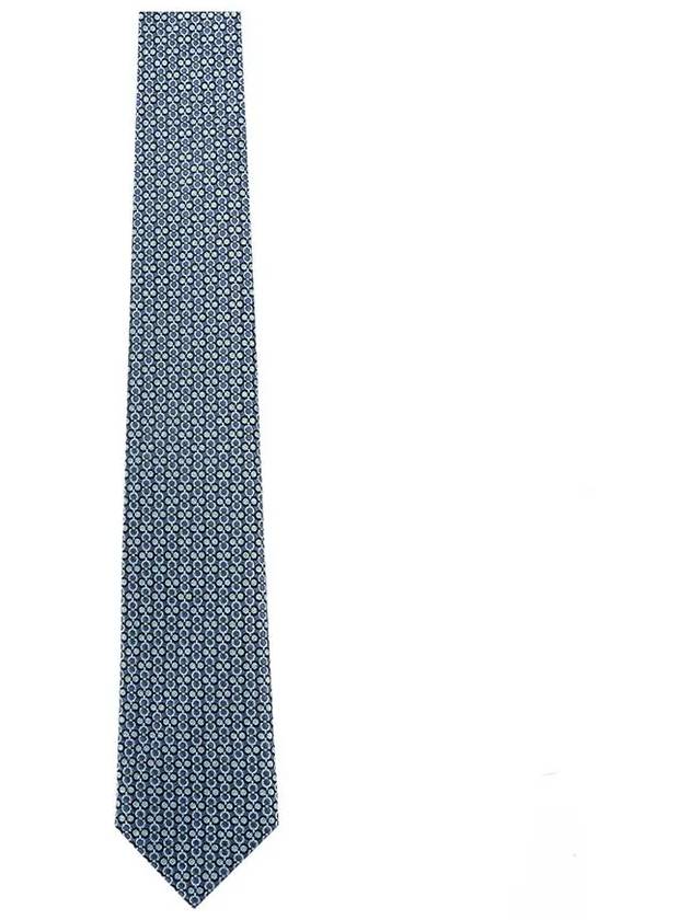 Gancini Jacquard Silk Tie Blue - SALVATORE FERRAGAMO - BALAAN 2