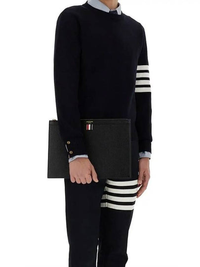 4 Bar Armband Milano Stitch Knit Top Navy - THOM BROWNE - BALAAN 2