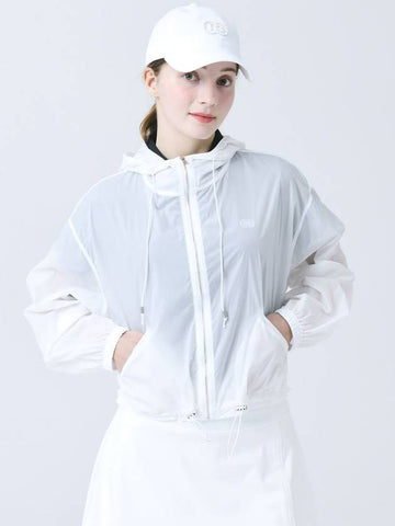 Ultralight Waterproof Functional Material Anorak White Crop Windbreaker DO3242WB008 1 - DOYOUKNOWMC GOLF WEAR - BALAAN 1