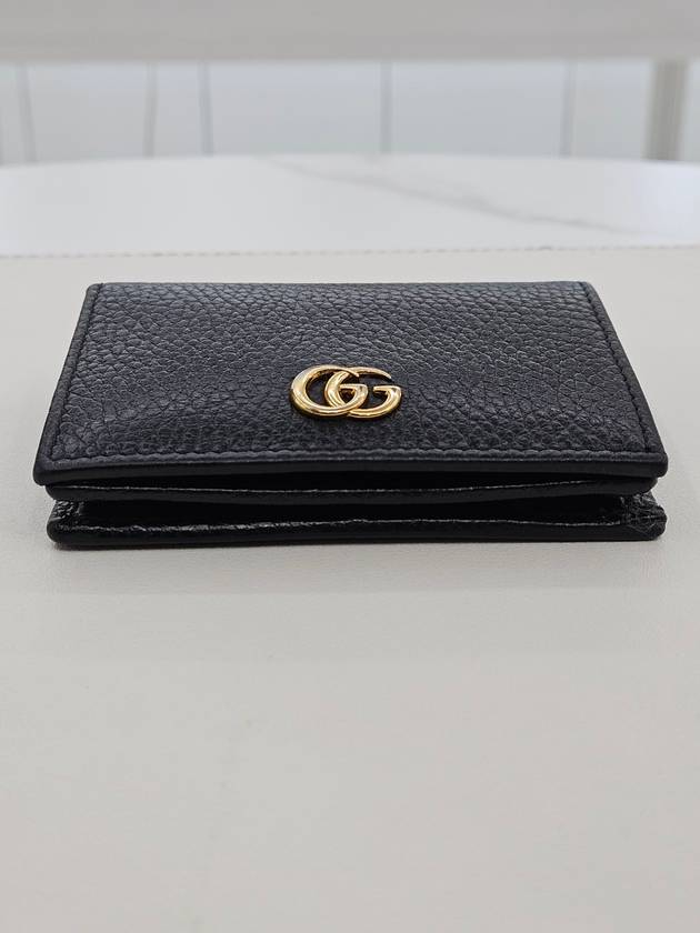 GG Marmont leather card case wallet black gold 456126 - GUCCI - BALAAN 6