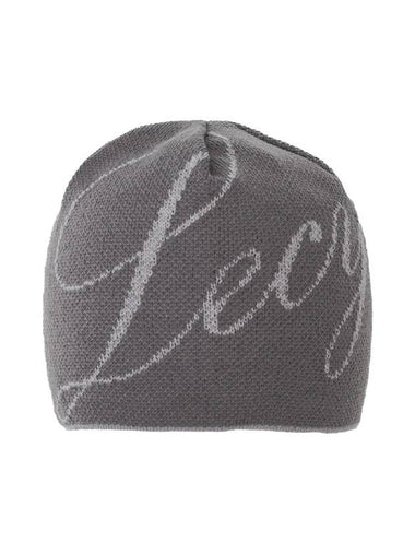 Oblique Logo Two Tone Beanie_GRAY - LECYTO - BALAAN 1