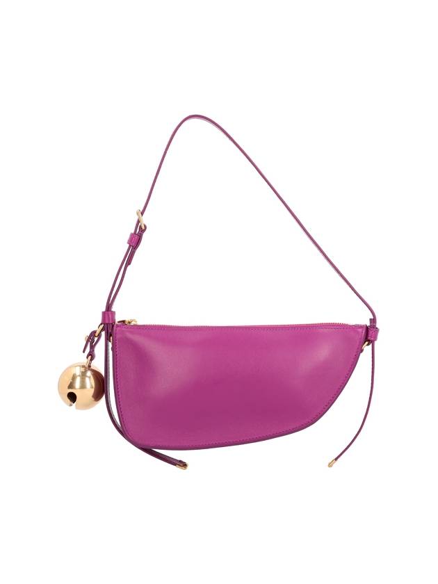 embossed logo bell-embellished mini shield leather sling shoulder bag purple - BURBERRY - BALAAN 2