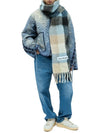 Check Mohair Muffler Blue Beige Black - ACNE STUDIOS - BALAAN 7