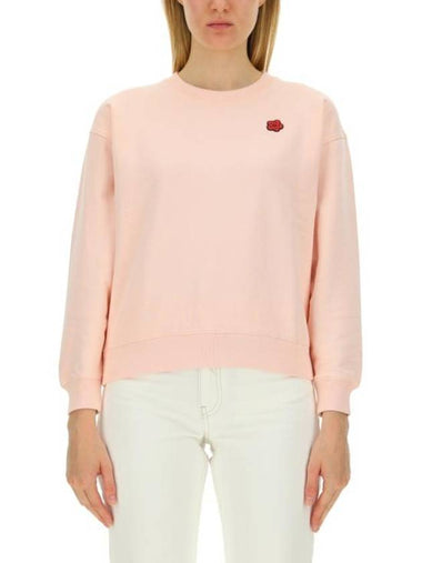 Boke Flower Embroidery Crew Neck Sweatshirt Pink - KENZO - BALAAN 1