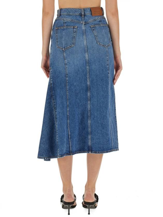 Denim Unbalanced Skirt Blue - ALEXANDER MCQUEEN - BALAAN 4