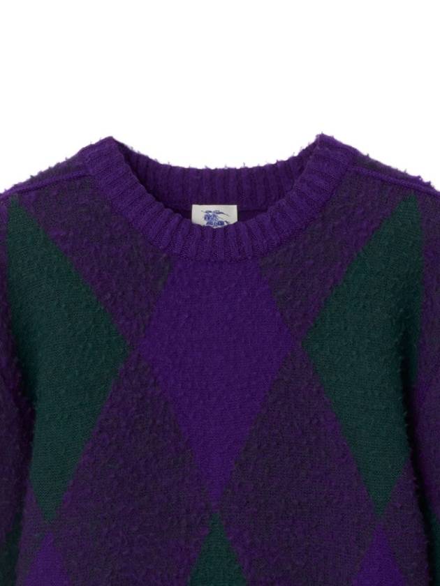 Diamond Wool Knit Top Purple - BURBERRY - BALAAN 3