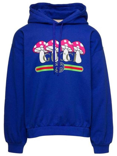 Mushroom Logo Hoodie Blue - GUCCI - BALAAN 2