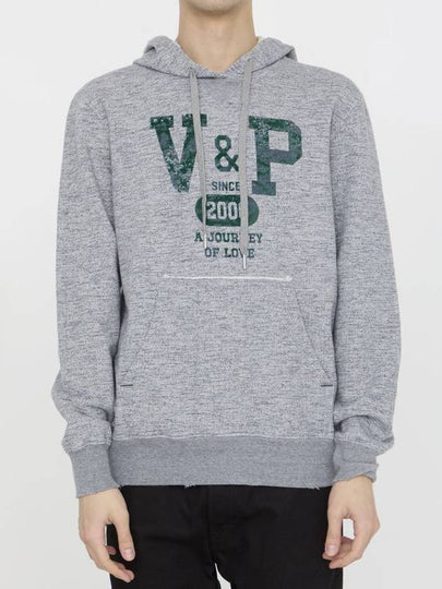 Hooded Sweatshirt GMP01224P001354 60485 MELANGE GRAY DARK GREEN - GOLDEN GOOSE - BALAAN 2