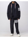 Poly Twill 4-bar Down Filled Hooded Jacket Navy - THOM BROWNE - BALAAN 6