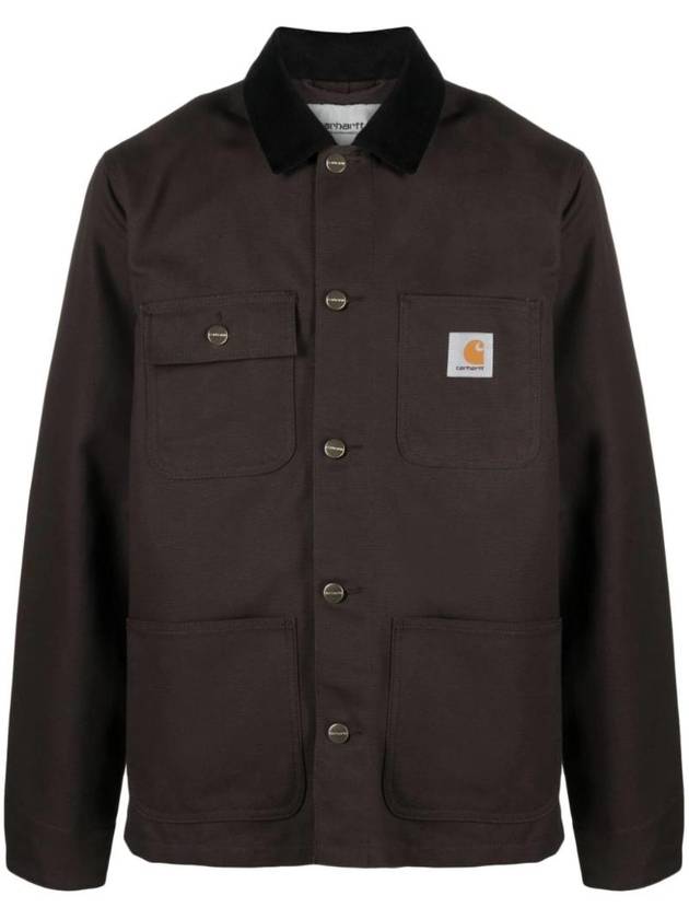 Dearborn Canvas Michigan Chore Shirt Jacket Tobacco Black Rigid - CARHARTT WIP - BALAAN 1