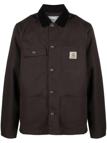 Dearborn Canvas Michigan Chore Shirt Jacket Tobacco Black Rigid - CARHARTT WIP - BALAAN 1