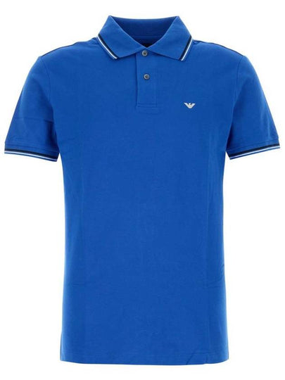 logo embroidery PK shirt cobalt blue - EMPORIO ARMANI - BALAAN 2