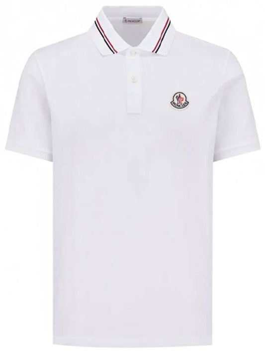 Logo Patch Polo Shirt White - MONCLER - BALAAN 2