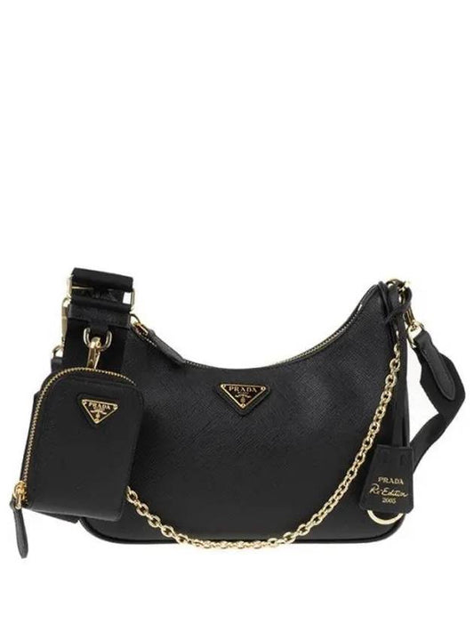 Re-Edition 2005 Saffiano Leather Shoulder Bag Black - PRADA - BALAAN 2