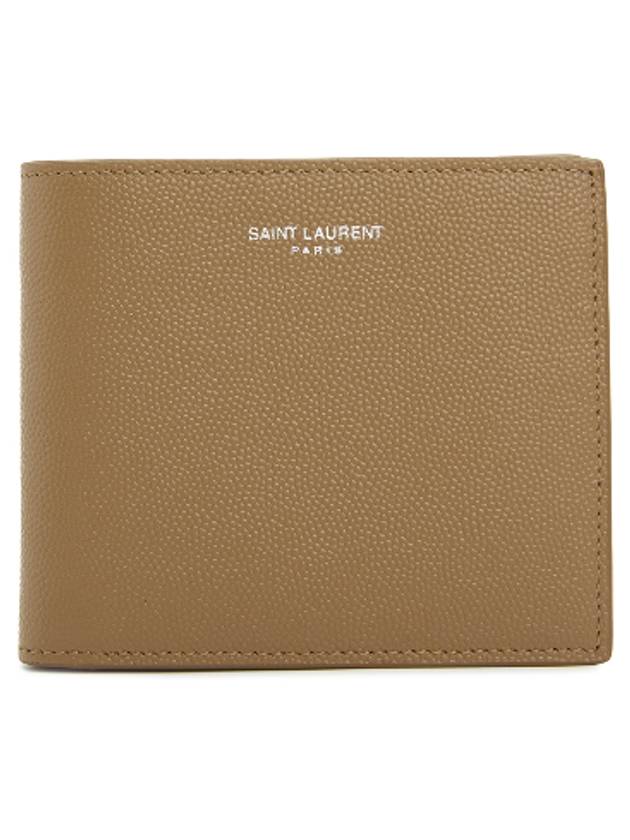 East West Leather Half Wallet Teak Wood - SAINT LAURENT - BALAAN 2