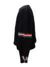 Men's Milan Stitch Armband Crew Neck Knit Top Navy - THOM BROWNE - BALAAN 3