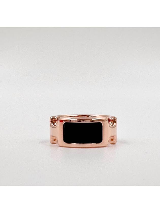 Olymp Ring Small Rose Gold S Size Noir H500058FD - HERMES - BALAAN 3