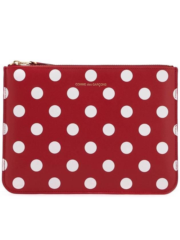 Polka Dot Logo Pouch Bag Red - COMME DES GARCONS WALLET - BALAAN 2