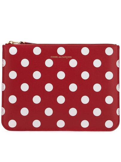 Polka Dot Logo Pouch Bag Red - COMME DES GARCONS WALLET - BALAAN 2