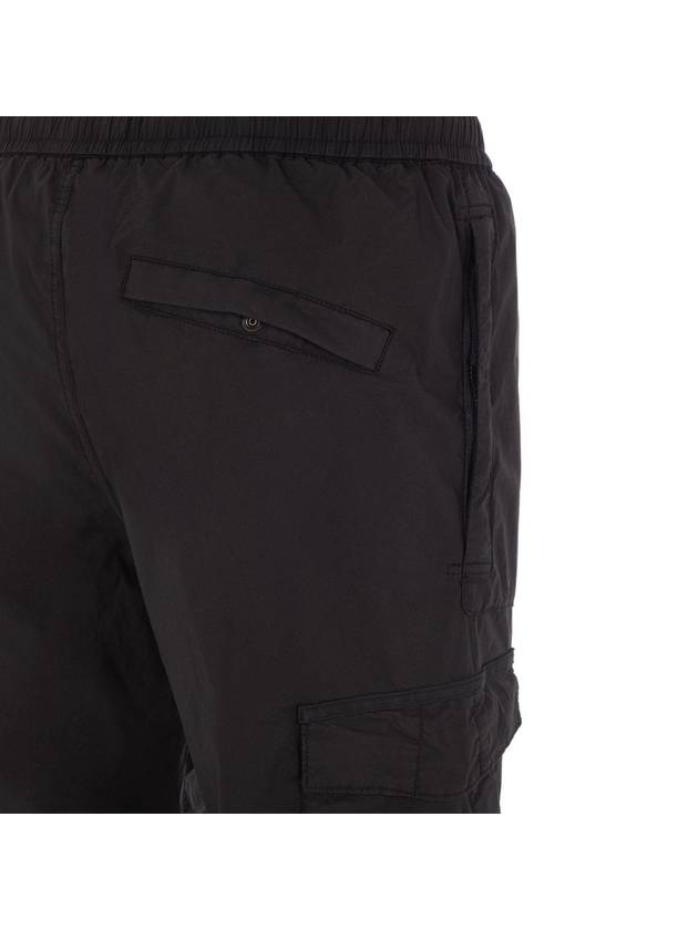 Stretch Cotton Tela Paracadute Garment Dyed Cargo Pants Black - STONE ISLAND - BALAAN 4