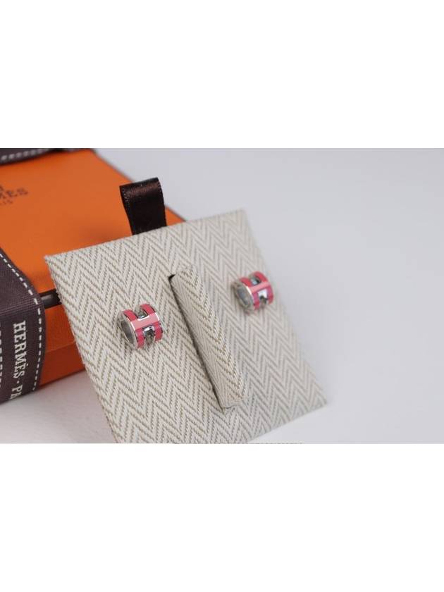 Mini Pop H Earrings Silver - HERMES - BALAAN 6