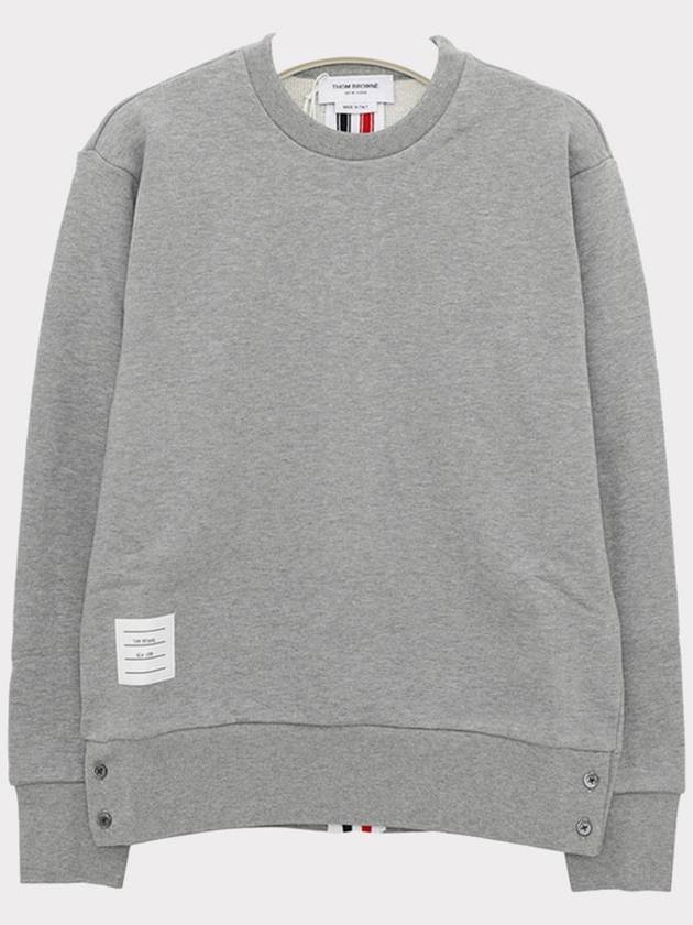 Center Back RWB Stripe Classic Loopback Crewneck Sweatshirt Light Grey - THOM BROWNE - BALAAN 4