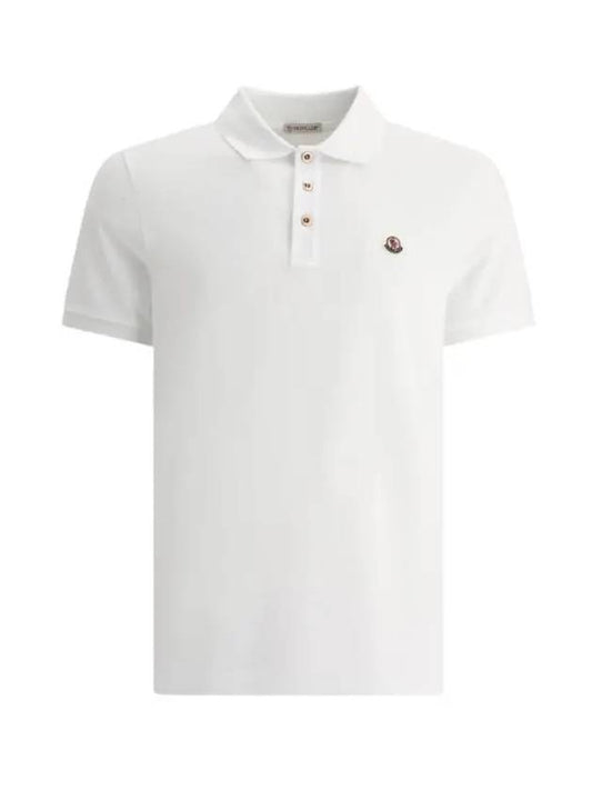 Logo Patch Polo Shirt White - MONCLER - BALAAN 2