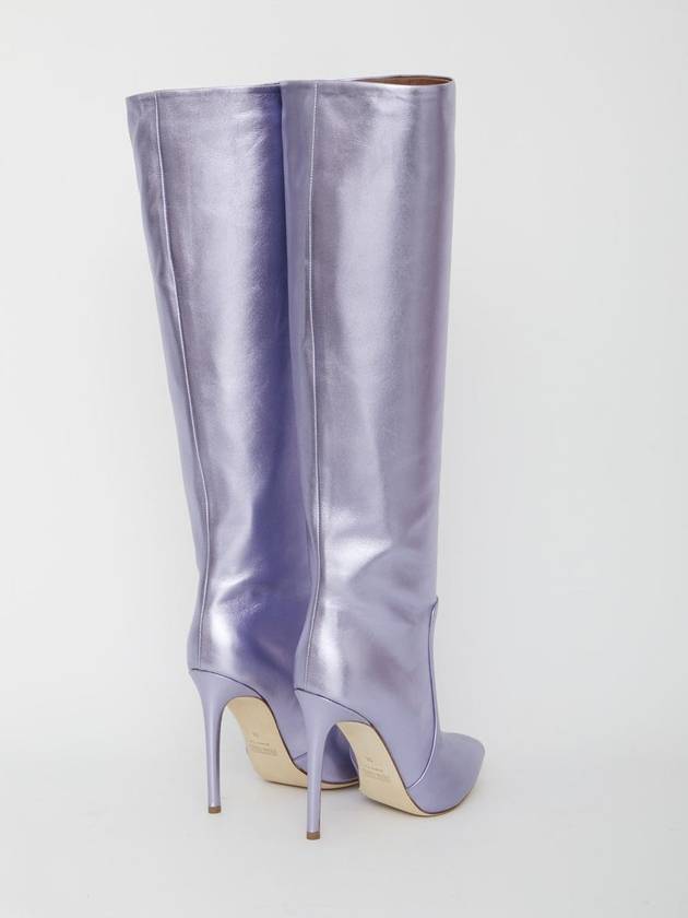 Lilac Leather Boots - PARIS TEXAS - BALAAN 3