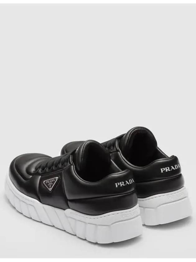 Padded Nappa Leather Low Top Sneakers Black - PRADA - BALAAN 3