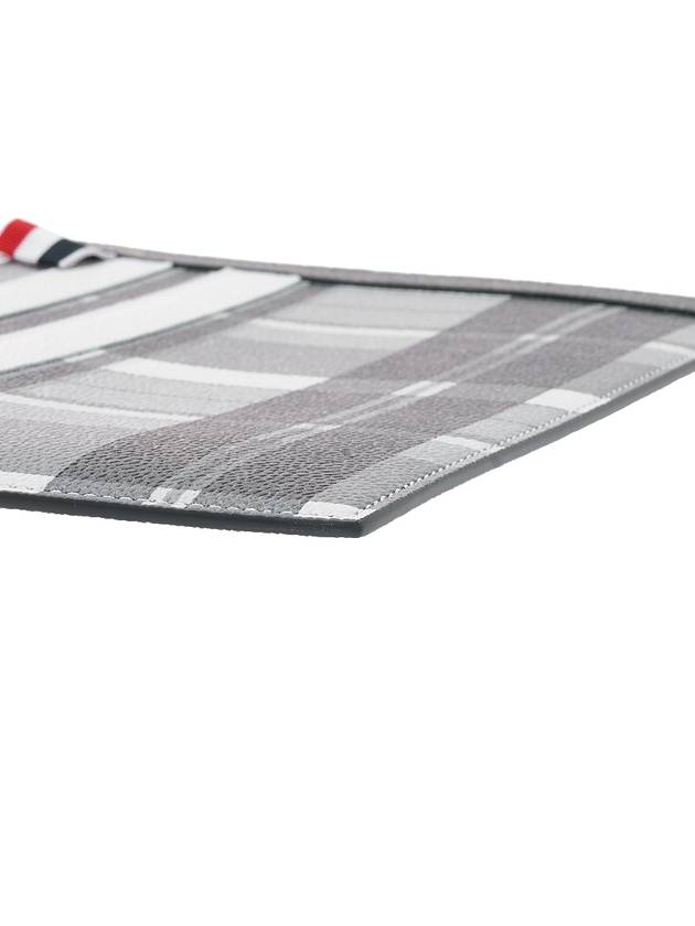 Madras 4 Bar Stripe Clutch Bag Grey - THOM BROWNE - BALAAN 9