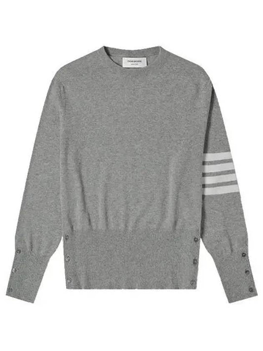 diagonal armband classic cashmere knit top light gray - THOM BROWNE - BALAAN 2