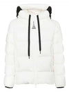 Men's Odart Hooded Lettering Down Short Padding Cream White - MONCLER - BALAAN.