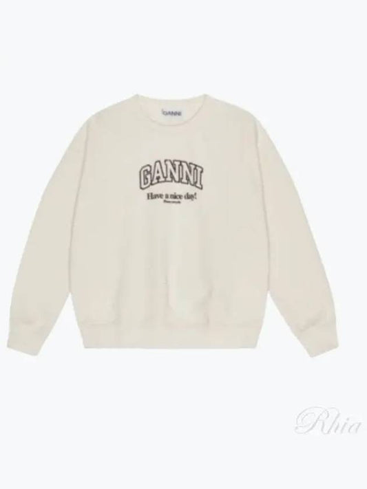 Logo Print Sweatshirt White - GANNI - BALAAN 2