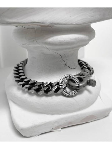 Black Line Chain Bracelet Black Silver - BLESSED BULLET - BALAAN 1