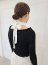 e Women's Angora Ribbon Halter Neck Style Tight Knit Top Black - PRETONE - BALAAN 5
