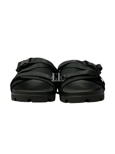 Logo Buckle Strap Slippers Black - PRADA - BALAAN 2