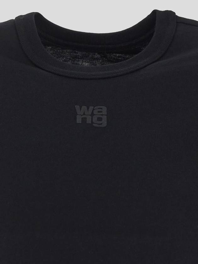 Logo Print Short Sleeve T-Shirt Black - ALEXANDER WANG - BALAAN 4