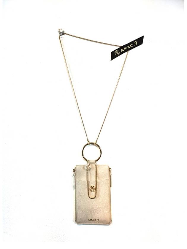 Medium ring gold zipper mobile ivory cell phone cross bag - ARAC.9 - BALAAN 1