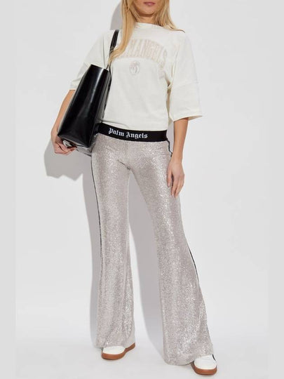 Palm Angels Sequin Trousers, Women's, Silver - PALM ANGELS - BALAAN 2