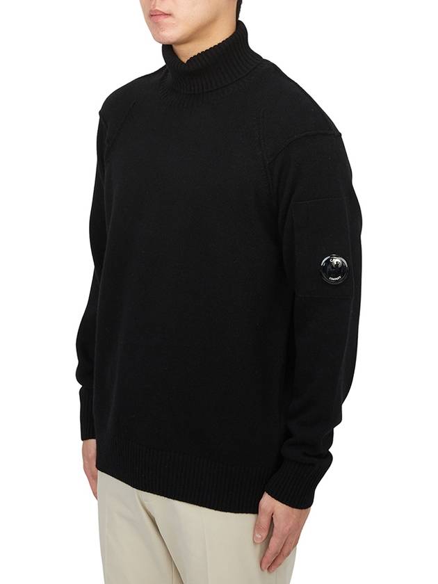 Lambswool GRS Knit Turtleneck Black - CP COMPANY - BALAAN 3