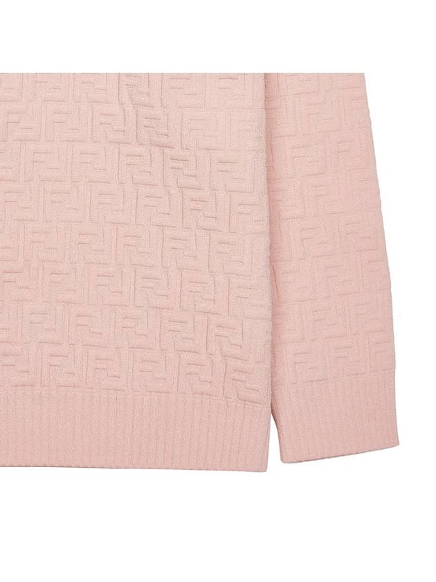 FF Logo Embossed Pullover Knit Top Pink - FENDI - BALAAN 7