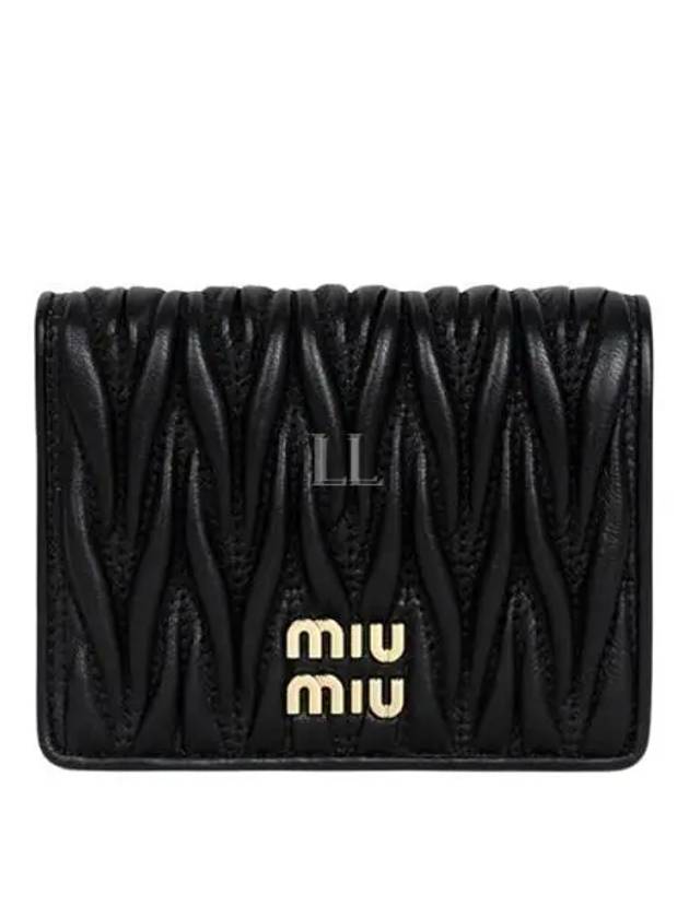 Matelasse Leather Half Wallet Black - MIU MIU - BALAAN 2