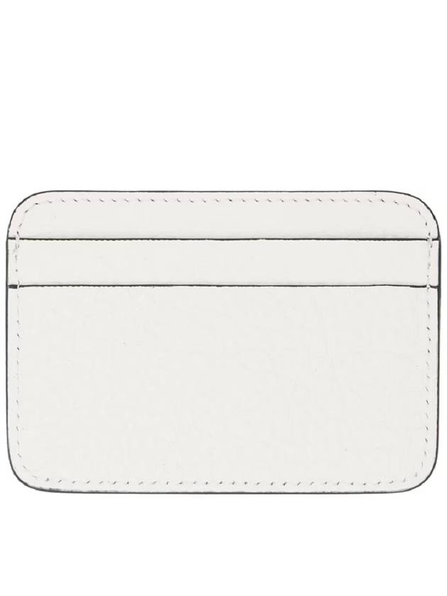 Embossed Logo Leather Card Holder White - ACNE STUDIOS - BALAAN 3